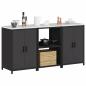 Preview: Küchenlager-Set mit Regal mit Speicher mit Tür 3 pcs Schwarz 180 x 50 x 92 cm