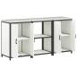 Preview: Küchenlager-Set 3 pcs Weiß 180 x 50 x 92 cm Kaltgewalzter Stahl