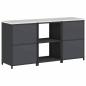 Preview: ARDEBO.de - Küchenlager-Set mit Regal mit Speicher mit Tür 3 pcs Anthrazit 180 x 50 x 92 cm