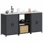 Preview: Küchenlager-Set mit Regal mit Speicher mit Tür 3 pcs Anthrazit 180 x 50 x 92 cm