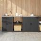Preview: ARDEBO.de - Küchenaufbewahrungsset mit Regal Sonstiges 3 pcs Schwarz 210 x 50 x 92 cm