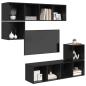 Preview: ARDEBO.de - TV-Schrank-Set 4 pcs Schwarze Eiche 37 x 37 x 142,5 cm