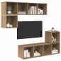 Preview: TV-Schrank-Set 4 pcs Eiche handwerklich 37 x 37 x 142,5 cm