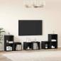 Preview: ARDEBO.de - TV-Schrank Set mit Regal mit Speicher 6 pcs Schwarze Eiche Holzwerkstoff