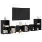 Preview: TV-Schrank Set mit Regal mit Speicher 6 pcs Schwarze Eiche Holzwerkstoff