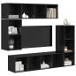 Preview: TV-Schrank-Set mit Speicher 4 pcs Schwarze Eiche Holzwerkstoff