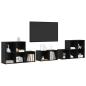 Preview: TV-Schrank Set mit Regal mit Speicher 8 pcs Schwarze Eiche Holzwerkstoff