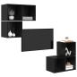 Preview: ARDEBO.de - TV-Schrank Set 4 pcs Schwarze Eiche 37 x 37 x 72 cm