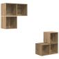 Preview: TV-Schrank Set 4 pcs Eiche handwerklich 37 x 37 x 72 cm