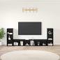 Preview: ARDEBO.de - TV-Schränk mit Regal mit Speicher 4 pcs Schwarz Eiche 37 x 35 x 107,5 cm