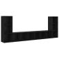 Preview: TV-Schränk mit Regal mit Speicher 4 pcs Schwarz Eiche 37 x 35 x 107,5 cm