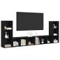 Preview: TV-Schränk mit Regal mit Speicher 4 pcs Schwarz Eiche 37 x 35 x 107,5 cm