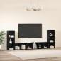 Preview: TV-Schränk mit Regal mit Speicher 4 pcs Schwarz Eiche 37 x 35 x 107,5 cm