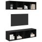Preview: Wand TV Schrank mit Regal 4 pcs Schwarze Eiche 37 x 37 x 72 cm