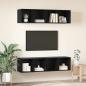 Preview: Wand TV Schrank mit Regal 4 pcs Schwarze Eiche 37 x 37 x 72 cm