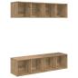Preview: Wand TV Schrank 4 pcs Eiche handwerklich 37 x 37 x 72 cm
