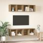Preview: Wand TV Schrank 4 pcs Eiche handwerklich 37 x 37 x 72 cm