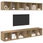Preview: Wand TV Schrank 4 pcs Eiche handwerklich 37 x 37 x 107,5 cm