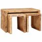 Preview: Beistelltische 3 pcs Braun massives Mangoholz