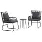 Preview: Garten Essgruppe 3 pcs Schwarz, Anthrazit 35 x 35 x 45 cm