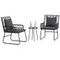 Preview: Garten Essgruppe 3 pcs Schwarz, Anthrazit 35 x 35 x 45 cm