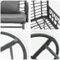 Preview: Garten Essgruppe 3 pcs Schwarz, Anthrazit 35 x 35 x 45 cm