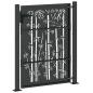Preview: Gartentor Schwarz 105 x 125 cm Pulverbeschichteter Stahl