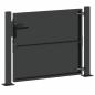 Preview: Gartentor Schwarz 105 x 100 cm Pulverbeschichteter Stahl