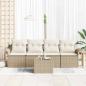 Preview: 5-teilige Garten Sofa Garnitur mit Kissen Beige Poly Rattan