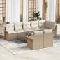 Preview: ARDEBO.de - 9-teiliges Garten-Sofa-Set mit Kissen braun Poly-Rattan