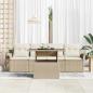 Preview: 5-teiliges Garten-Sofa-Set mit Kissen in beige Poly-Rattan