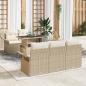Preview: ARDEBO.de - 6-tlg. Garten-Sofagarnitur mit Kissen Beige Poly Rattan
