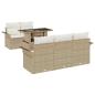 Preview: 6-tlg. Garten-Sofagarnitur mit Kissen Beige Poly Rattan