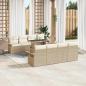 Preview: 9-teiliges Garten-Sofa-Set mit Kissen Beige Poly Rattan