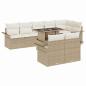 Preview: ARDEBO.de - 9 teilige Garten-Sofagarnitur mit Kissen Beige Poly Rattan