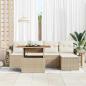 Preview: 6-tlg. Garten-Sofagarnitur mit Kissen Beige Poly Rattan