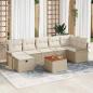 Preview: ARDEBO.de - 8-teiliges Garten-Sofa-Set mit Kissen beige Poly-Rattan