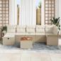 Preview: 8-teiliges Garten-Sofa-Set mit Kissen beige Poly-Rattan