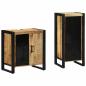 Preview: ARDEBO.de - Badezimmermöbel Set mit Regal 2 pcs Braun Massives Mango-Holz