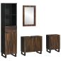 Preview: ARDEBO.de - Badezimmermöbel Set mit Schubladen mit Regal mit Speicher mit Tür mit Spiegel 4 pcs Weiß 38 x 33 x 160 cm