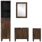 Preview: Badezimmermöbel Set mit Schubladen mit Regal mit Speicher mit Tür mit Spiegel 4 pcs Weiß 38 x 33 x 160 cm