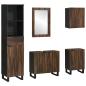 Preview: ARDEBO.de - Badezimmermöbel Set mit Schubladen mit Regal mit Speicher mit Tür mit Spiegel 5 pcs Weiß 38 x 33 x 160 cm