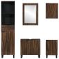 Preview: Badezimmermöbel Set mit Schubladen mit Regal mit Speicher mit Tür mit Spiegel 5 pcs Weiß 38 x 33 x 160 cm