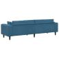 Preview: Samt Sofa mit Kissen mit Kissen Blau 208 cm Samt