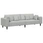 Preview: Samt Sofa mit Kissen mit Kissen Hellgrau 208 cm Samt
