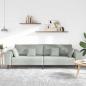 Preview: Samt Sofa mit Kissen mit Kissen Hellgrau 208 cm Samt