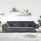 Preview: Samt Sofa mit Kissen mit Kissen Dunkelgrau 208 cm Samt