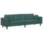 Preview: Samt Sofa mit Kissen mit Kissen Dunkelgrün 208 cm Samt