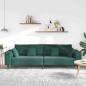Preview: Samt Sofa mit Kissen mit Kissen Dunkelgrün 208 cm Samt