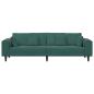 Preview: Samt Sofa mit Kissen mit Kissen Dunkelgrün 208 cm Samt